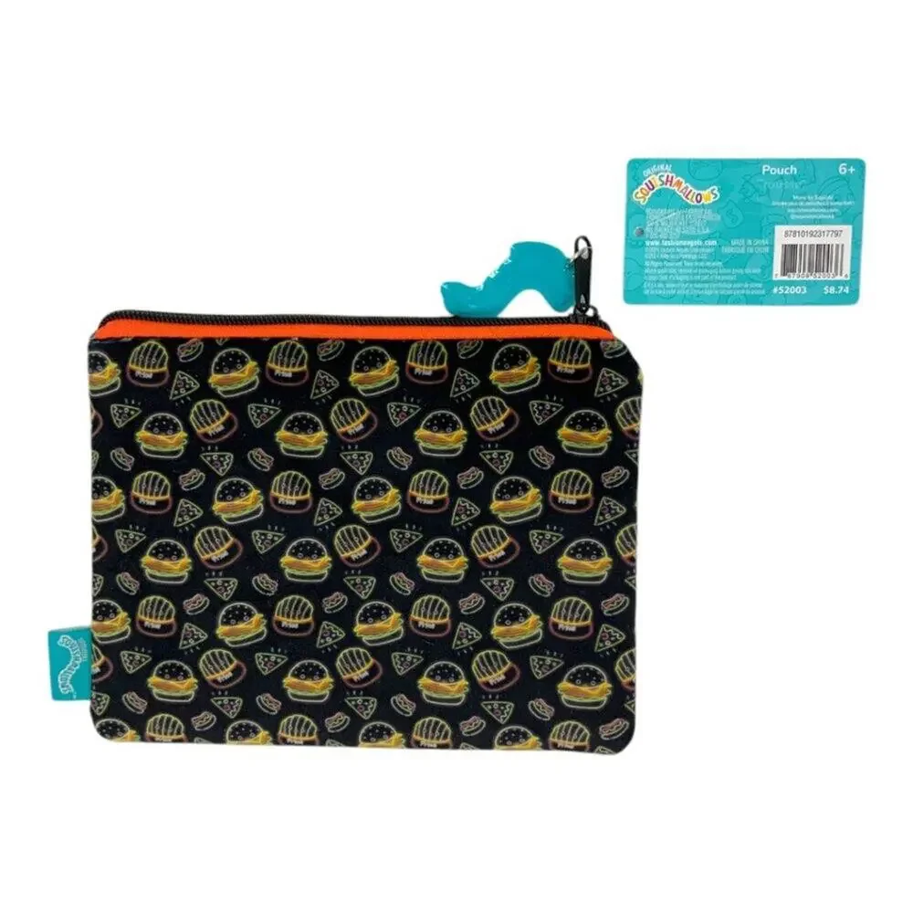 Squishmallows Carl the Cheeseburger Summer Soft Pencil Pouch NWT